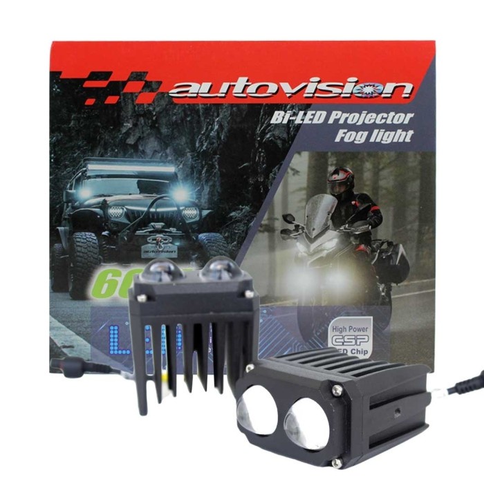 Laser Lampu mini projie Autovision Bi-LED Projector Fog Light Borneo DL.