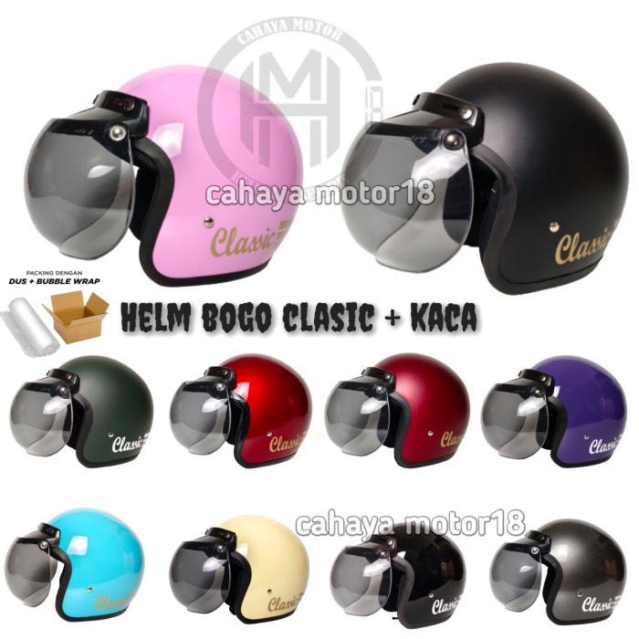 Helm bogo polos dewasa sni cuci gudang - pink, TANPA KACA