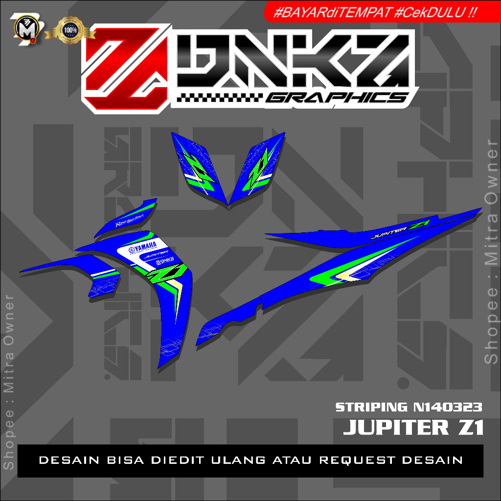 Stiker Jupiter Z1 Lagenda 115Z Jupiter RC Decal Striping Jupiter Z1 Premium Racing STN140323 DNKZ