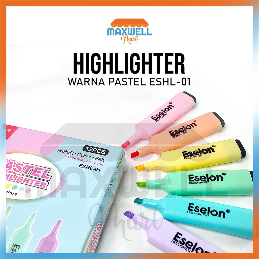 

[MaxMart] 12pcs Stabilo Pastel / Highlighter / Stabilo Eselon ESHL-01