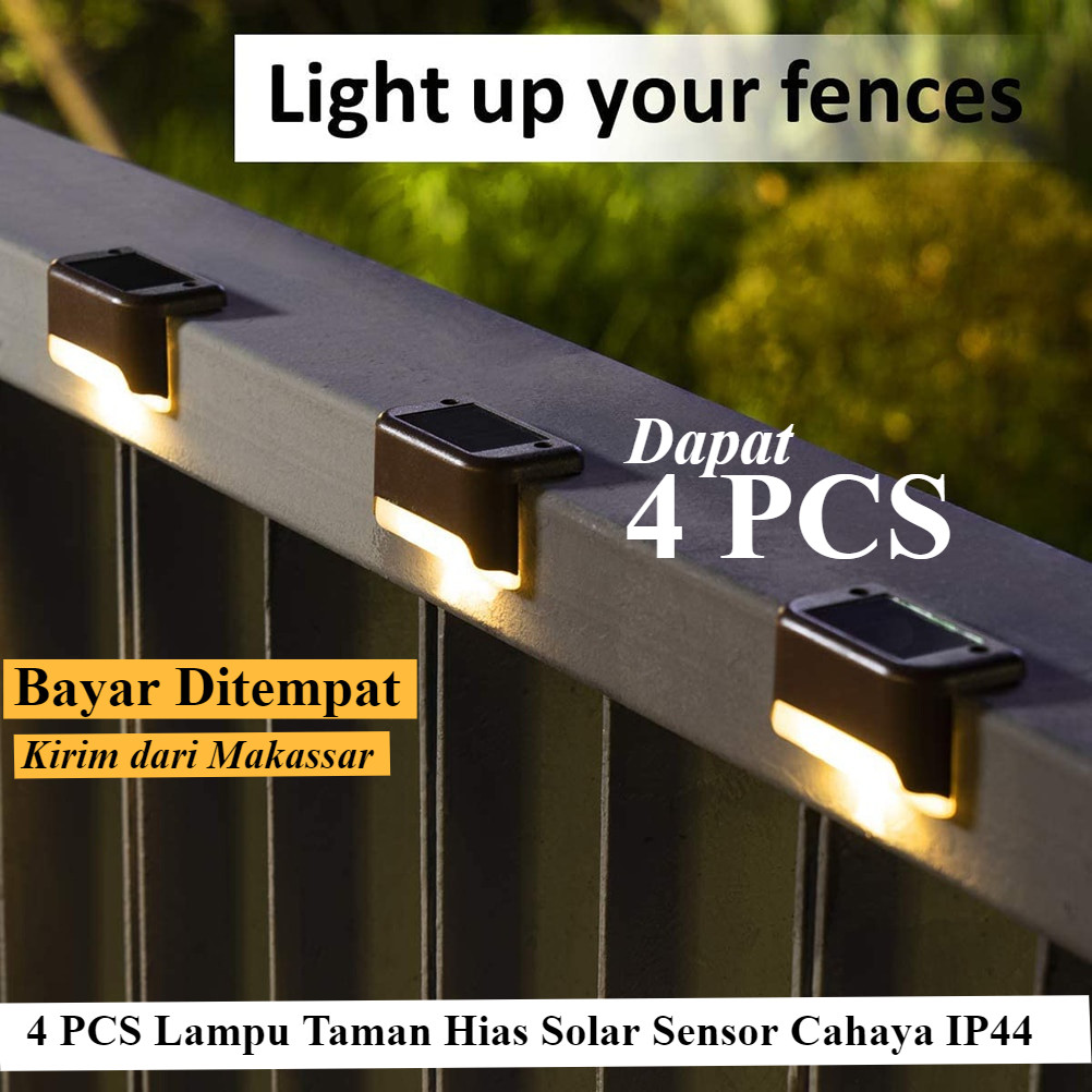 JOR - 4 PCS - TaffLED Warm White - Lampu Hias Taman Tangga Jalan Atap Tenaga Matahari Solar Panel Su