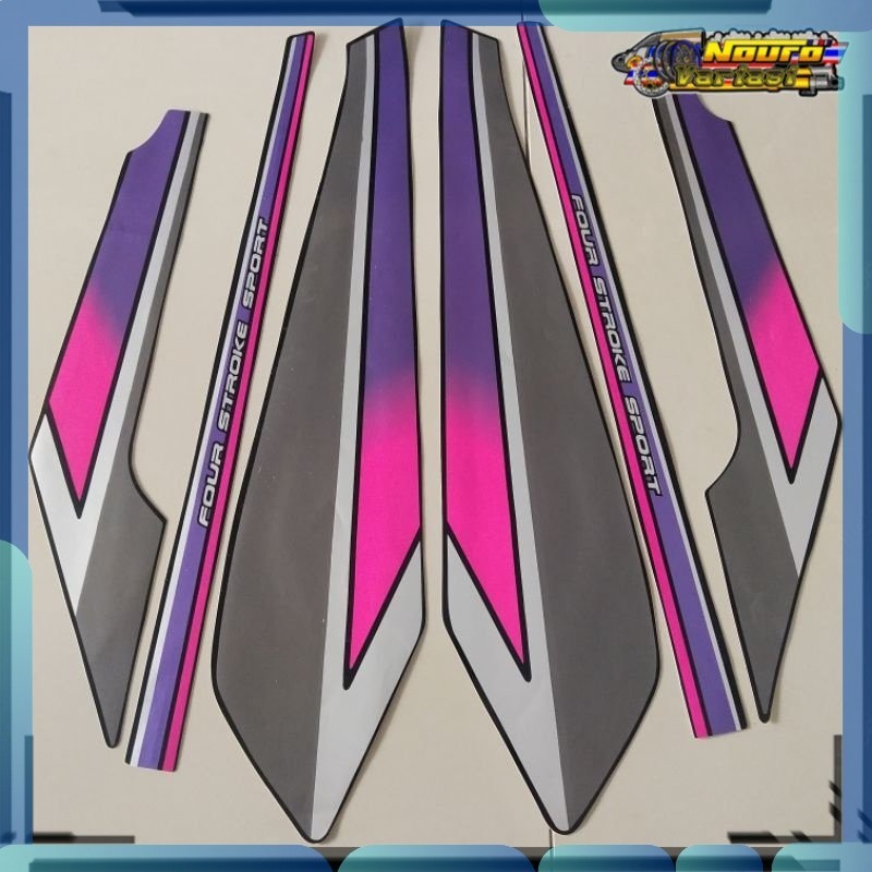 Stiker striping honda gl pro 1992 1993 hitam pink stiker  standar bagus