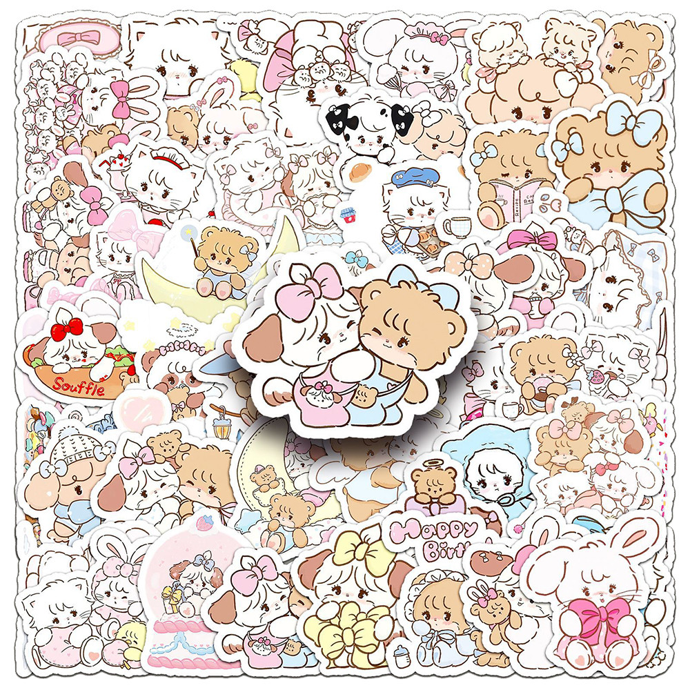

10/30/56pcs Cute Cat Mikko Cartoon Stickers Kawaii Waterproof Graffiti Decals for Laptop Guitar Scrapbook Phone Sticker Kid Toy