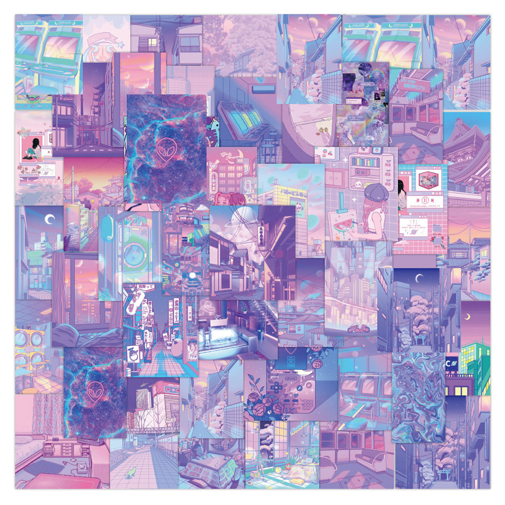 

10/30/55pcs Cute Laser Girl Cartoon Aesthetic Stickers Ins Decals Scrapbook Phone Laptop Suitcase Decoration Sticker Kids Toy