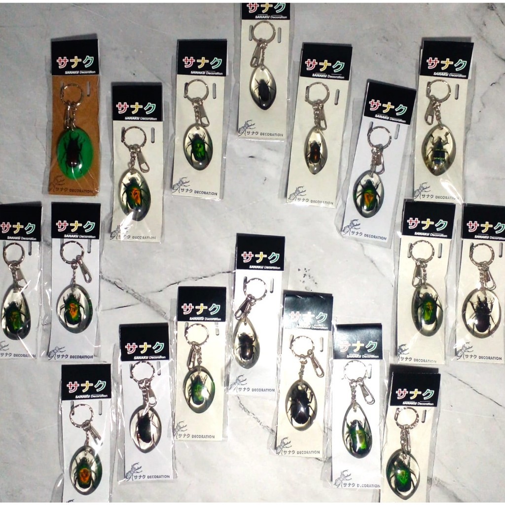 [SDW] pekanbaru/Gantungan Kunci Serangga Resin Souvenir Ganci Rumah Kantor Kemas Plastik