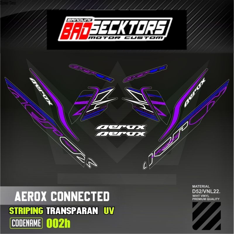 Decal Sticker Striping Variasi Transparan Uv Aerox New Cyber City 2024 Striping Transparan Uv All Ne