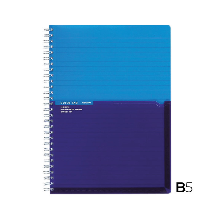 

Kokuyo Twin Ring Notebook Color Tag Bi-COLOR B5 - Biru