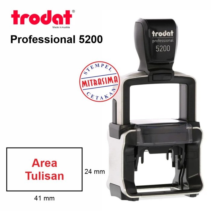 

Stempel Trodat 5200 Stempel Trodat Professional Model Persegi - Bodinya saja