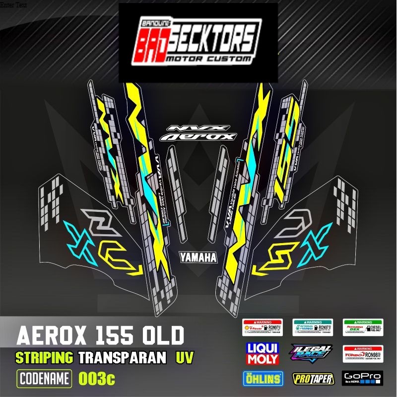 Decal Sticker Striping Variasi Transparan Uv Aerox Old NVX 155 Aerox 155 Old 2016-2019 Aerox 155 Lam