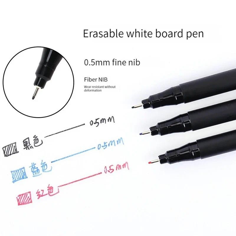 

3 Colors 0.5mm Dry Erase Markers Erasable Whiteboard Marker Pen Office School White Board Art Marker Stationery Extra Fine Tip