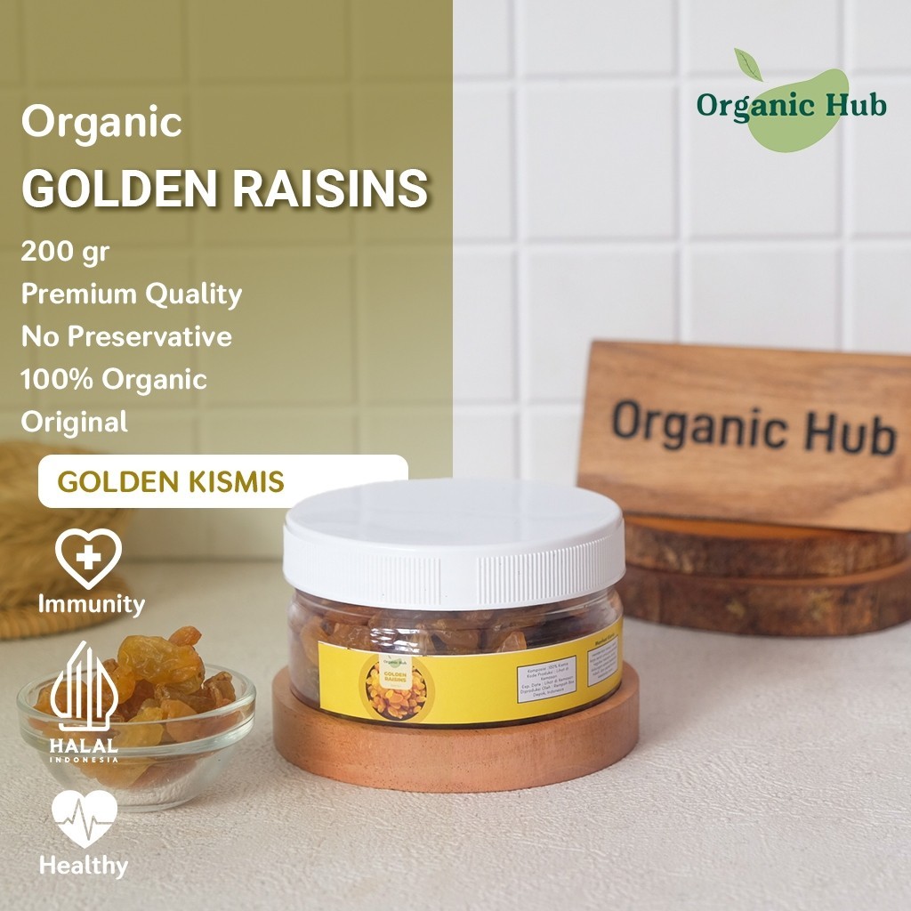 

Organic Hub Kismis Emas 100% Organik Pure Raisin Star Premium Original Asam Manis 200 gr