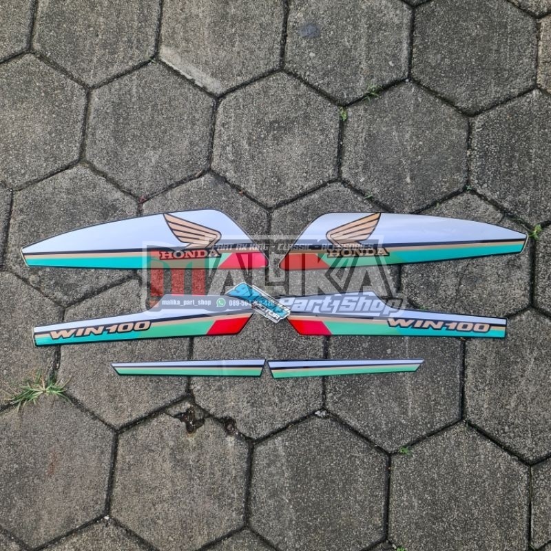 Striping Stiker List Body Honda Win 100 Tahun 1996-1997 Warna Hijau