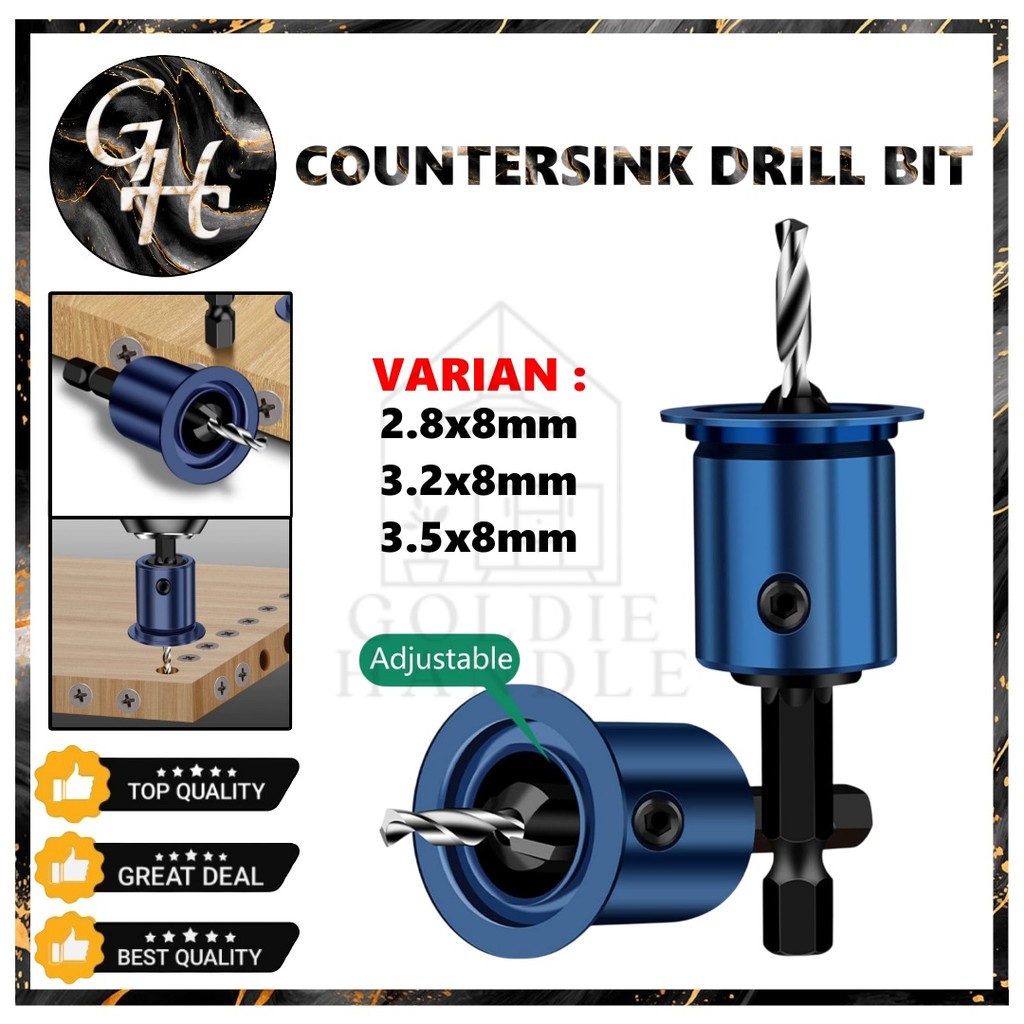 Mata Bor Hole Saw Mata Bor Baja Alat Pembuka Lubang Sekrup Limited Countersink Bit