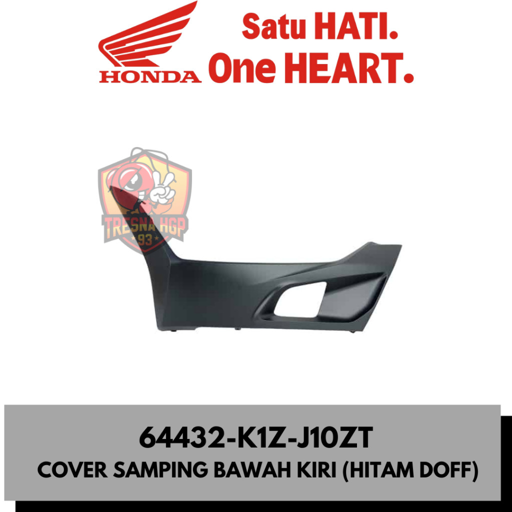 64432-K1Z-J10ZT COVER SAMPING BAWAH KIRI (HITAM DOFF) PCX 160 K1Z ORIGINAL | COVER L FLOOR SIDE 6443