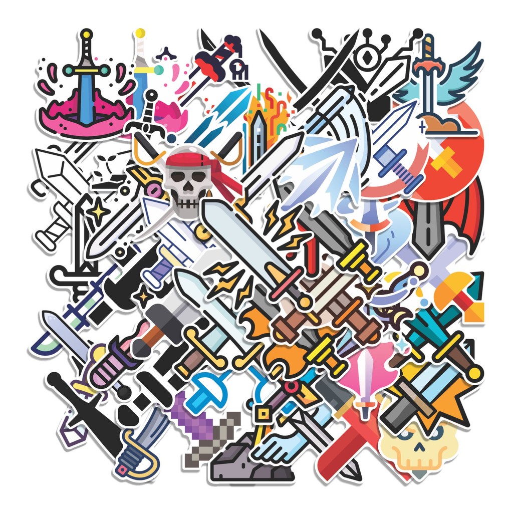 

COD 50 Pcs Stiker Pedang Lucu Anti Air Untuk Dekorasi Notebook Sepeda Skateboard Handphone