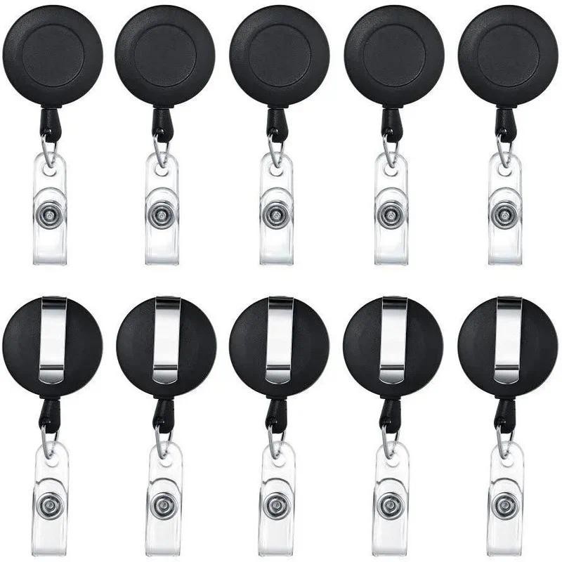 

10pcs Retractable Pull Badge Reel Plastic ID Lanyard Name Tag Key Ring Chain Clips Hospital Nurse Badge Holder Credential Holder