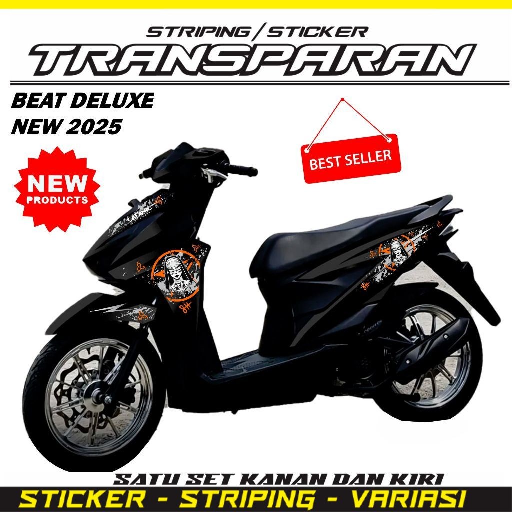 STRIPING STICKER TRANSPARAN UV HONDA BEAT DELUXE 2025 NEW PRODUCTS V7 /COD