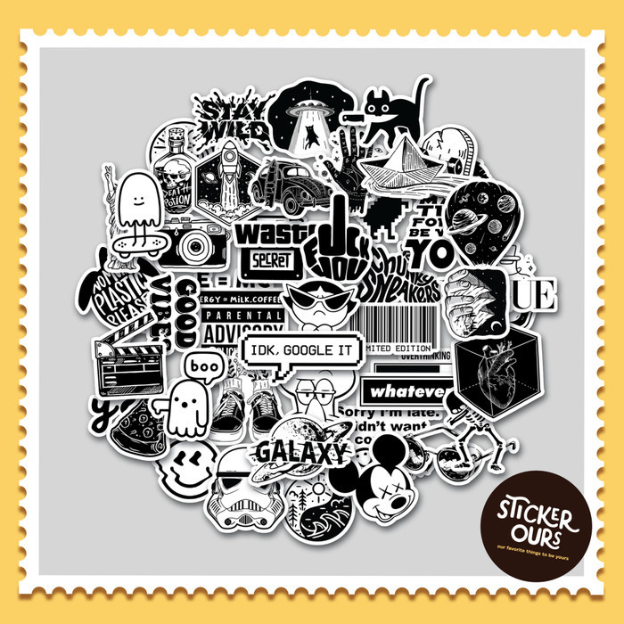 

Mall -martstrong247.id~[PROMO TERLARIS] STICKER PACK BLACK AND WHITE | STIKER TUMBLER LAPTOP KOPER HELM