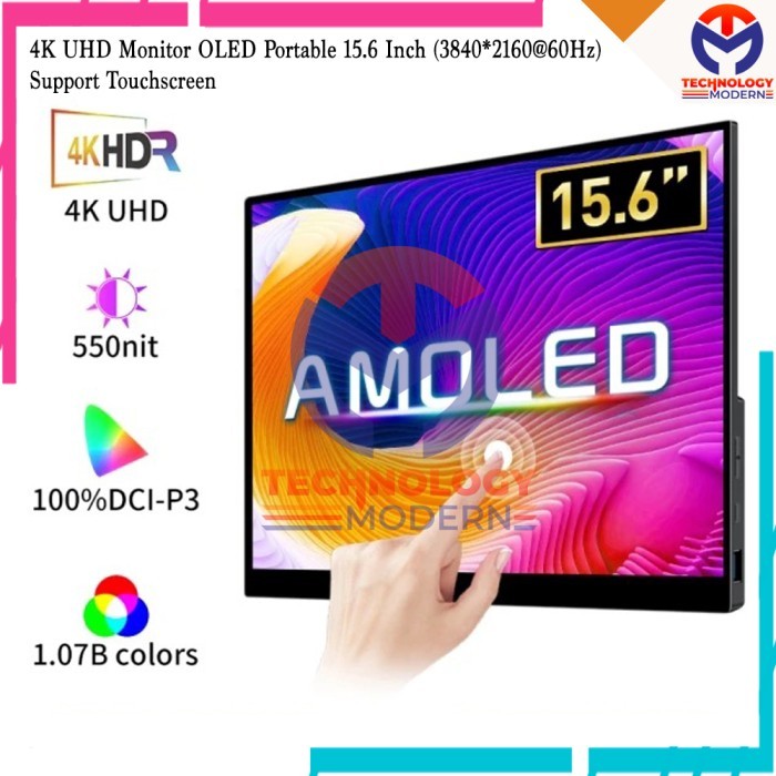 4K UHD Monitor Amoled/Oled Portable 15.6 Inch Support Touch Screen (Input : HDMI, Type C)