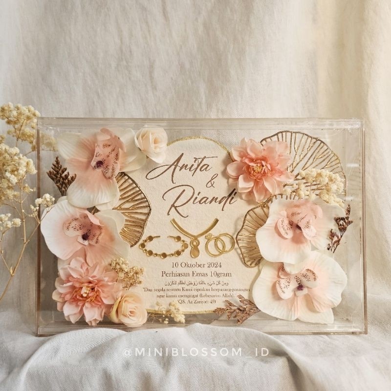 Mahar Uang Pernikahan,  Bingkai Mahar Akrilik / Mahar Minimalis / Mahar Pernikahan Modern / Frame Ma
