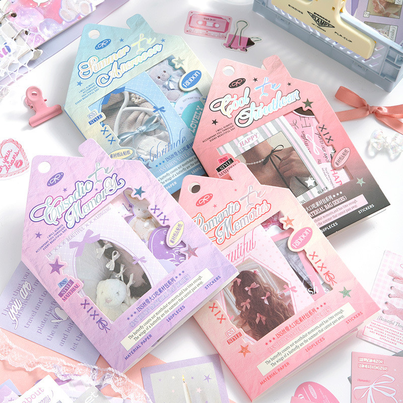 

Mr. Paper,4 Styles, 160pcs, Handmade Material Paper, Scrapbook, Small Card, Brochure Collage Decoration, Handmade Gift Packaging