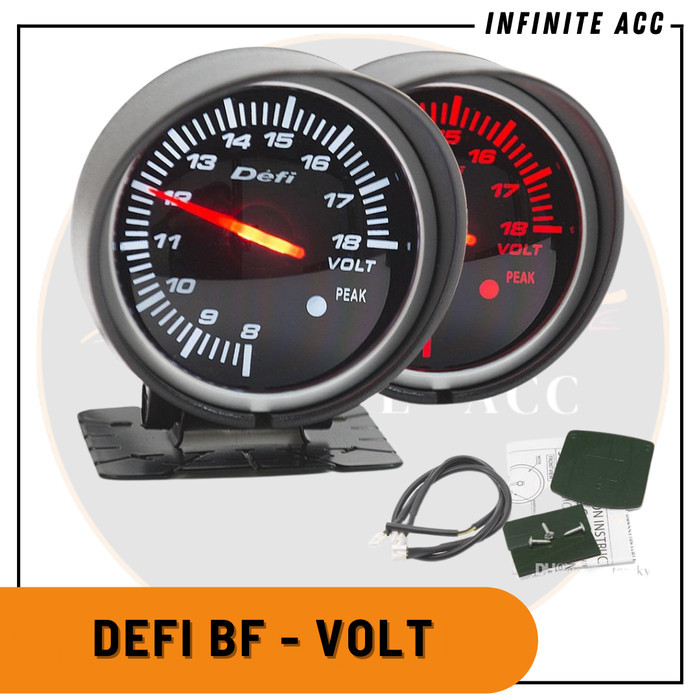 JUAL TACHOMETER INDIKATOR VOLT METER DEFI BF ALAT UKUR VOLT MOBIL GAUGE BEST SELLER