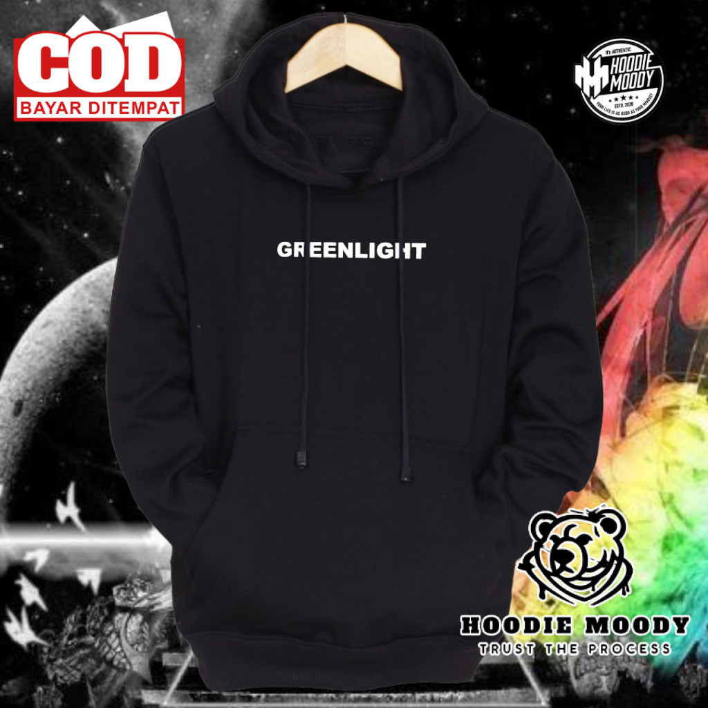 hoodie moody Hoodie Pria greenlight  Distro suiter Fleece tebal pria wanita Bandung Unisex Cowok Cew