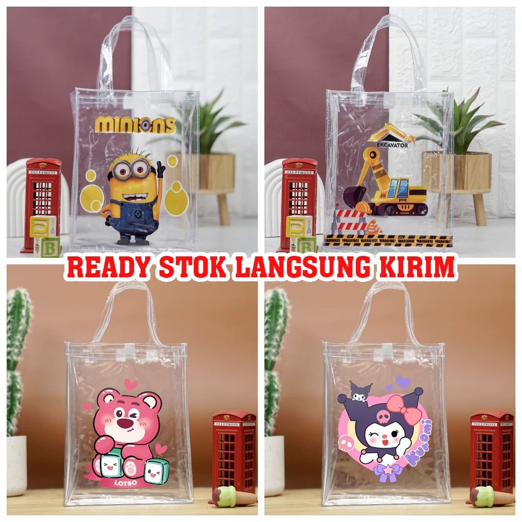 

READY STOK T25 P20 L13 Tas Mika Transparan, Tas Souvenir, Tas hampers POTRAIT