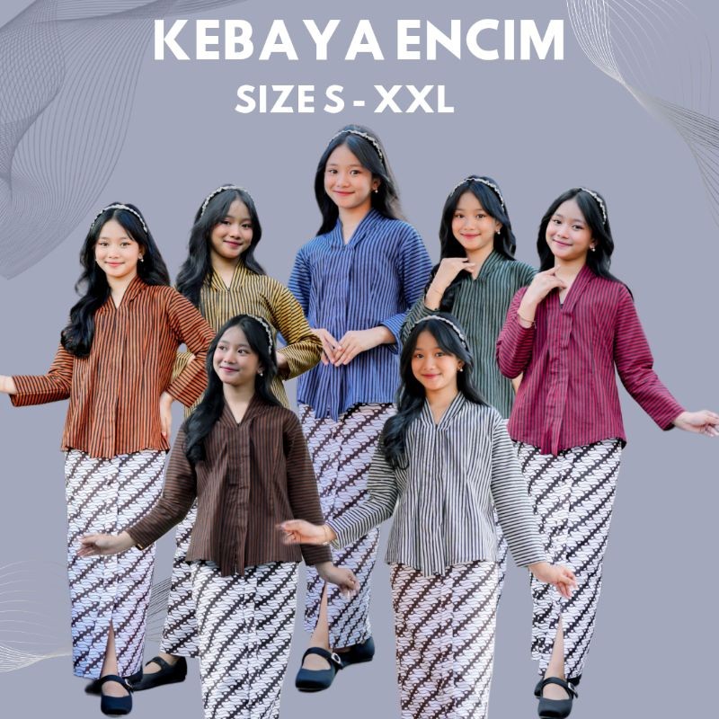 LURIK BAJU ADAT JAWA ANAK PEREMPUAN KEBAYA LURIK KARTINI ENCIM KATUN PREMIUM