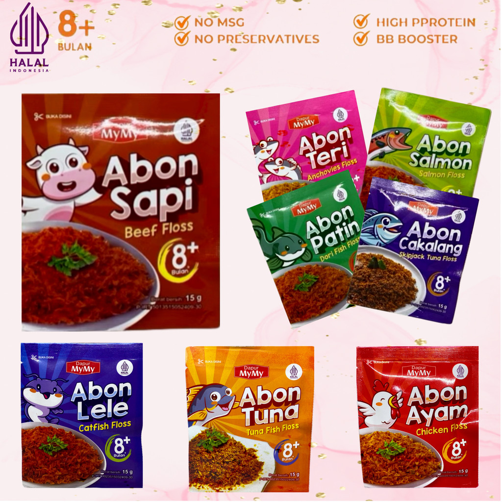 

Abon MPASI BB Booster Bayi NON MSG Anti GTM Abon Bayi Anak 6+ 8+ Ayam Sapi Tuna Lele Teri Babyteri