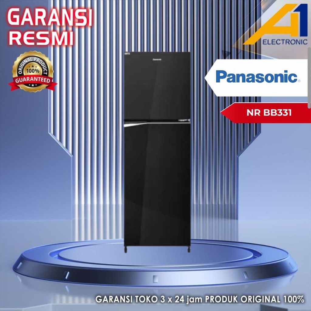 PANASONIC Kulkas NR BB331Q / NRBB331Q Sparkling Black 324 liter Display