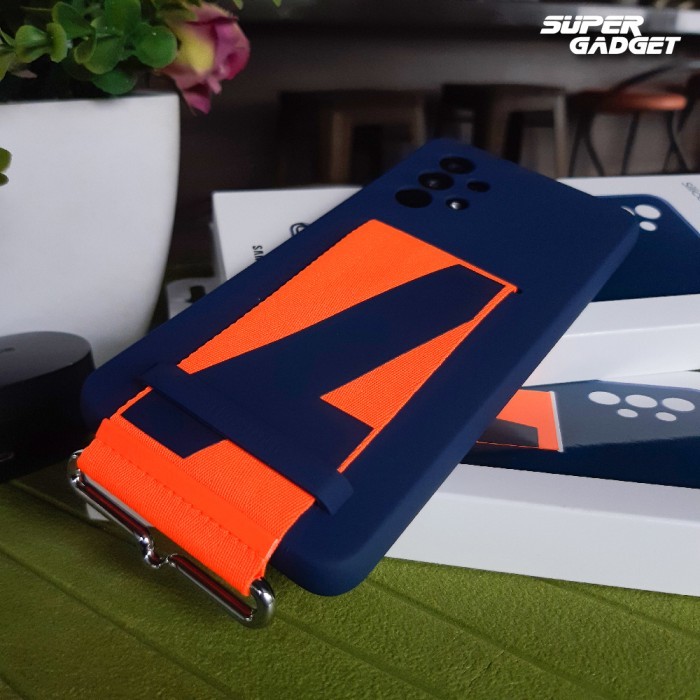 PREMIUM -[Terlaris] Casing Samsung Original A33 A53 A73 Cover Dompet Kulit Case Bening Ori - Strap D
