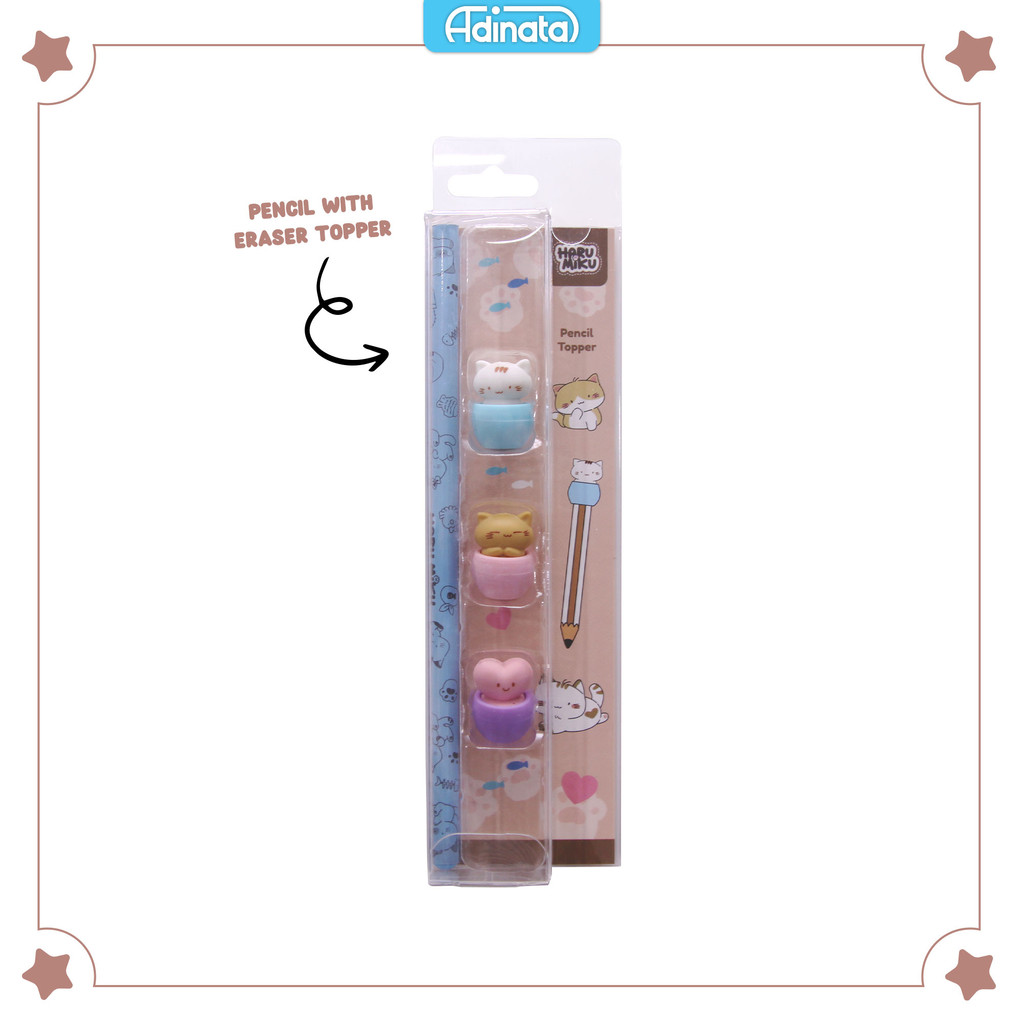 

Haru Miku Pencil with Topper 2452-2501 Brown / Pensil / Alat Tulis - Adinata
