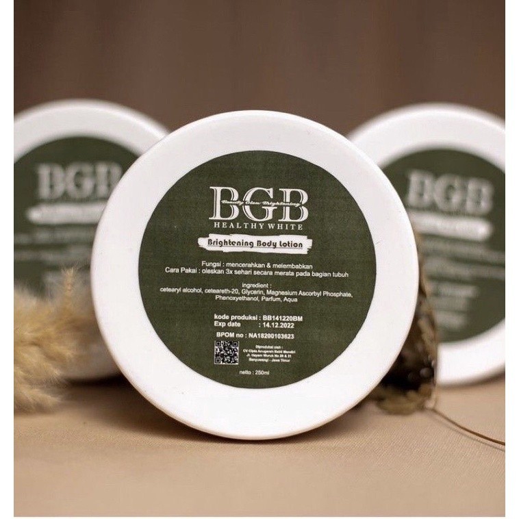 BGB Paket Pemutih Kulit - Brightening Body Lotion & Cream Bibit Whitening
