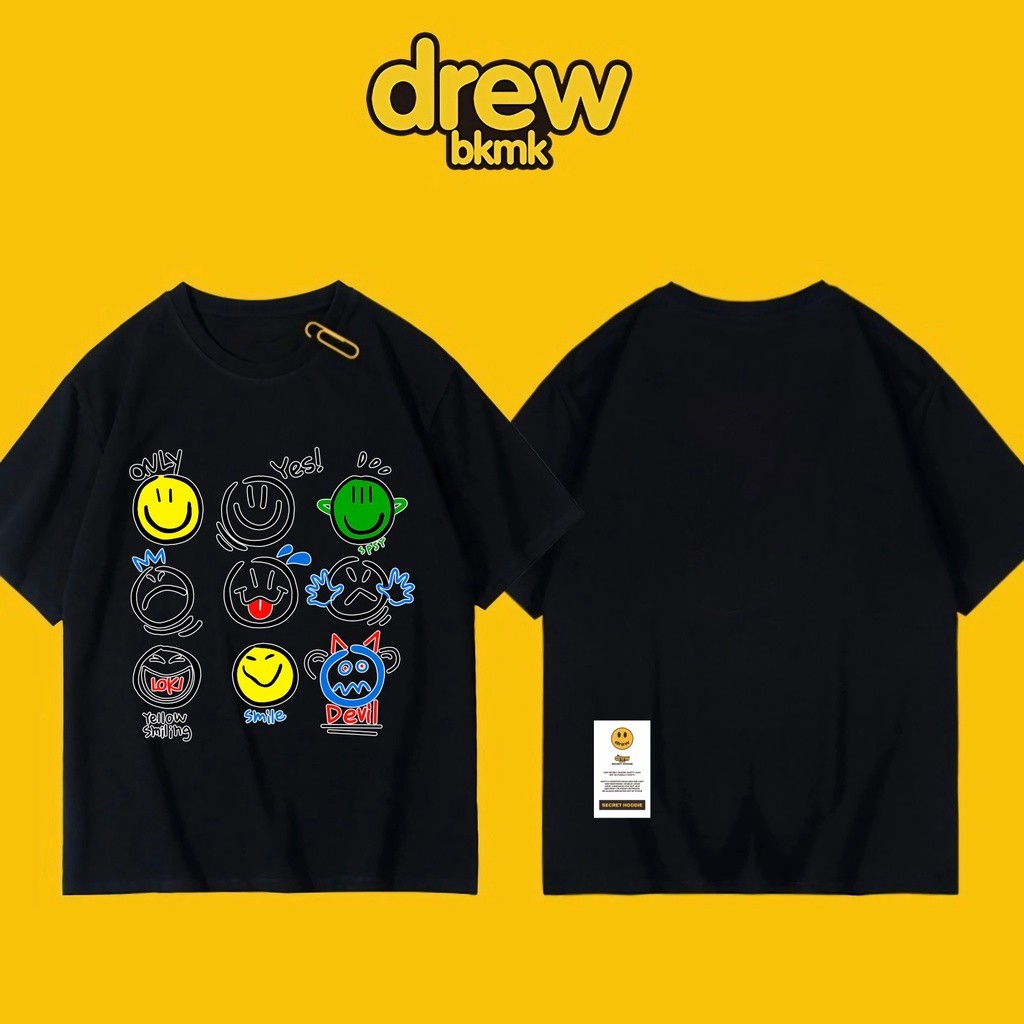 Kaos Drew House Oversize Couple Tshirts Plus Size Baju Unisex Cotton TShirt Perempuan T-Shirt Lelaki
