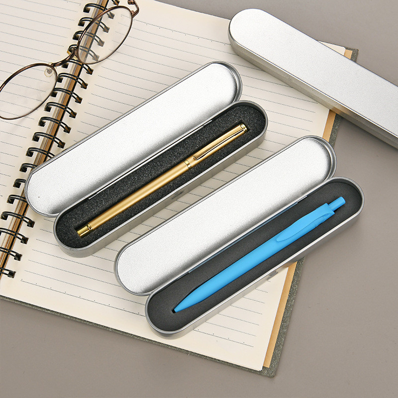 

Fountain Pen Box Metal Tin Pencil Box School Stationery Storage Case For Student Stainless Steel Organizer Office Supplies