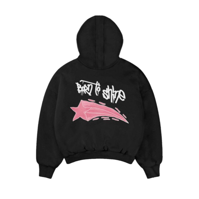 [ FREE GIFT ] Hoodie  Black Star Light 300 Gsm / 280 Gsm Unisex Cotton Fleece Cotton Fleece Premium