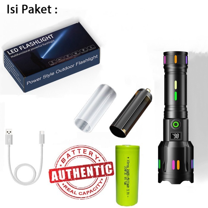 Senter LED Super Terang COBA F351 M80 Zoom - 1 Baterai