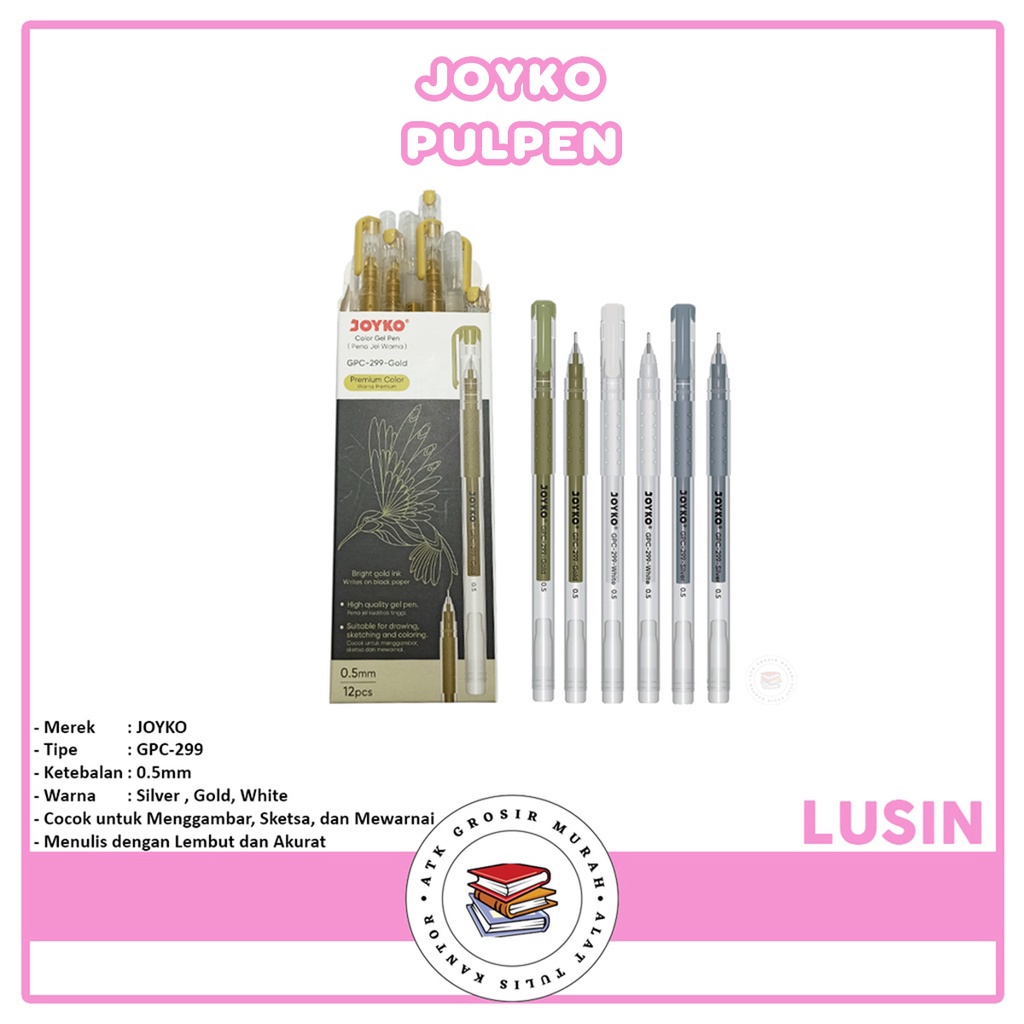 

JOYKO - Gel Pen GPC - 299 Pulpen Warna - Lusin