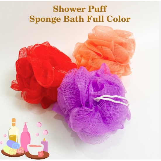 (UMU SUPPLIER)  SPONS MANDI 11 gr JARING / SPON MANDI GOSOK / SPONGE MANDI SHOWER NET / SPONS JARING WARNA / BATH PUFF