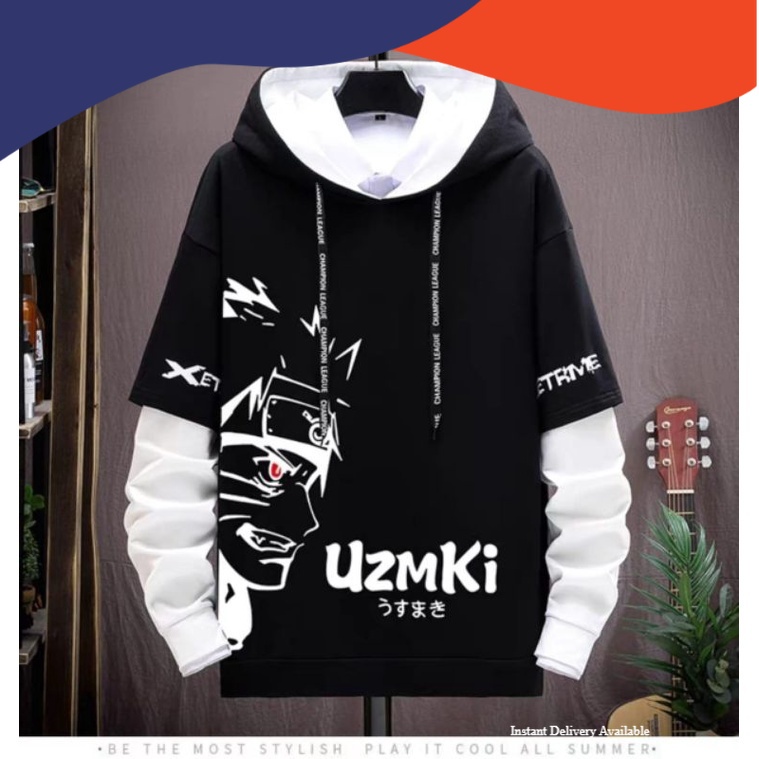 HOODIE SWEATER UZUMAKI NARUTO HOODIE JUMPER PRIA ANIME HOODIE ANIME JAKET NARUTO TERBARU UZUMAKI NAR
