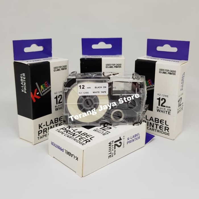 

AIMNAIN KENAN SALE !!! K-Label EZ-Label Printer Black Ink White KZ-12WE /Label Casio 12MM Ori
