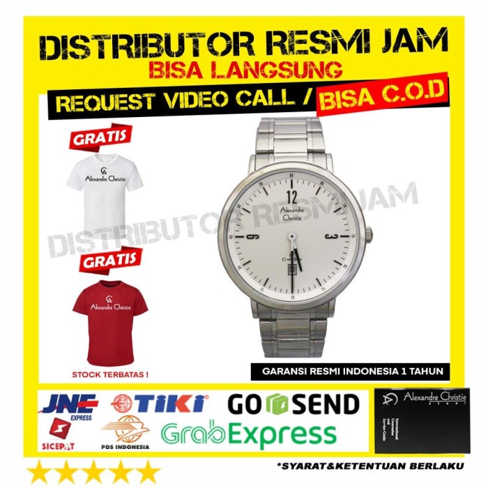 ALEXANDRE CHRISTIE ac8499MD ac8499 ac 8499 SILVER MAN GARANSI RESMI