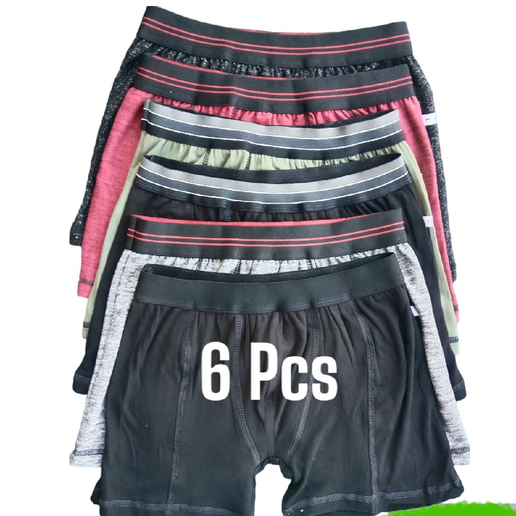 Isi 6 Pcs Celana dalam pria Boxer Katun