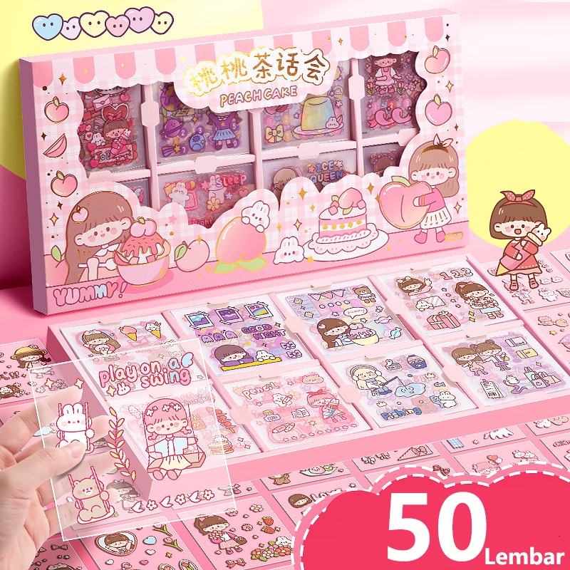 

1 SET 50 LEMBAR STICKER AESTHETIC DIY / STICKER LUCU IMUT