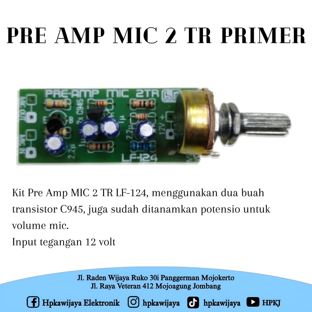 ( 2PCS )KIT PRE AMP MIC 2 TR KIT PRE AMP 2TR MIC