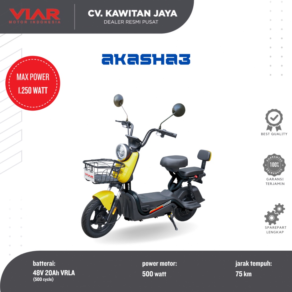 promo bulan ini Sepeda listrik VIAR AKASHA 3 / AKASHA3 - GARANSI RESMI VIAR