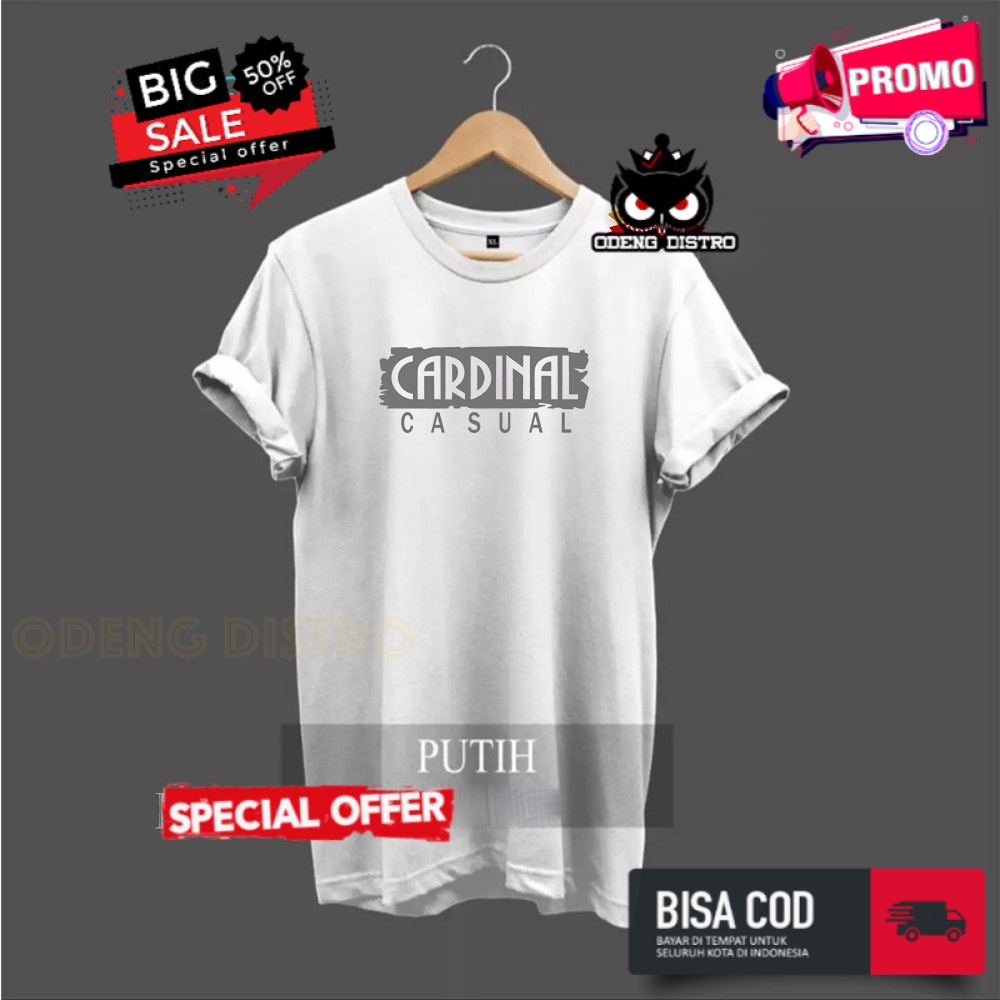 Baju Kaos Distro Pendek Keren Atasan Pria Wanita Kekinian BAJU CARDINAL CASUAL SILVER ATASAN BANDUNG