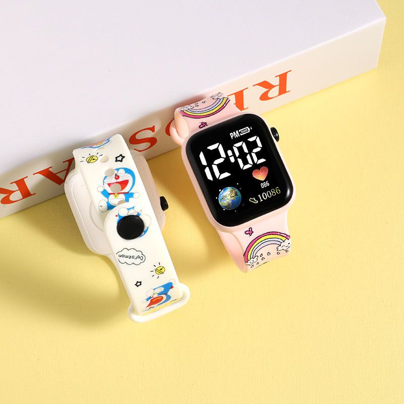 Jam Tangan Digital Anak Cute Cantik Cowok Cewek LED Screen Strap Kartun Lucu Unisex Impor Murah Fashion Qualitas