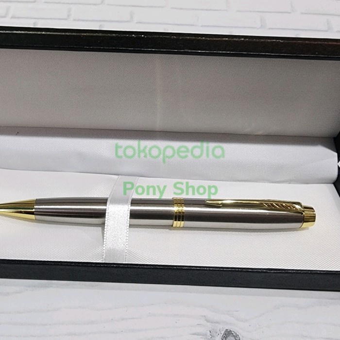 

Terbaru- Pulpen Promosi Parker IM TW New Stainless GT Ballpoint Free Grafir Nam